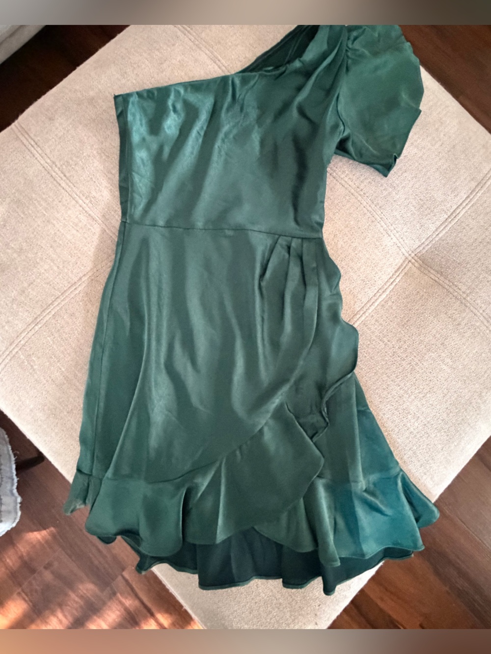 Skies are Blue Emerald Green Satin Women's Dress